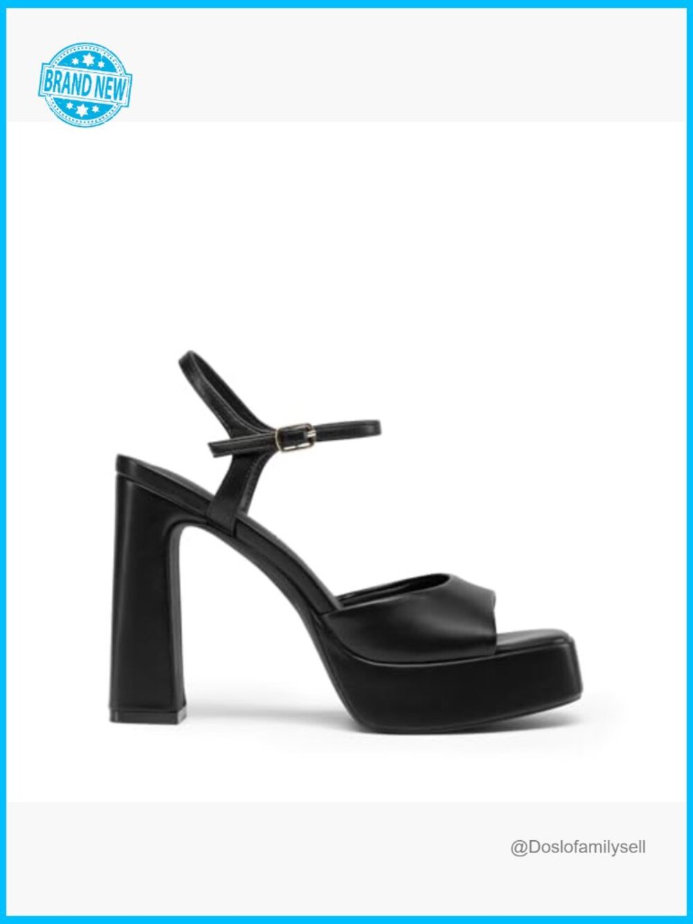 Square Toe Platform Heels Ankle Strap Sandals Y2K Chunky Wedding Formal - Picture 4 of 7